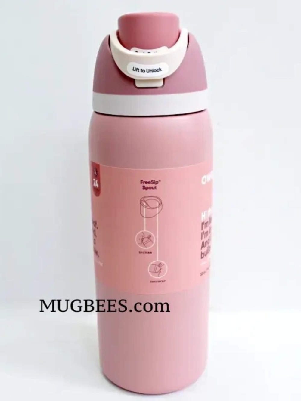 Owala FreeSip Rosy Dreams Pink Stainless Steel Water Bottle 32oz NWT - Picture 4 of 4